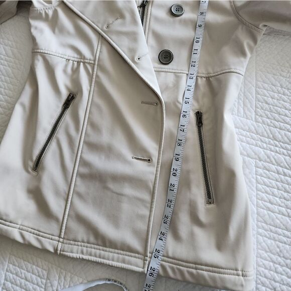 Prana mock neck zip up button front oatmeal jacket - Picture 10 of 15